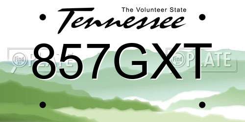 857GXT Tennessee License Plate