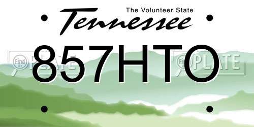 857HTO Tennessee License Plate