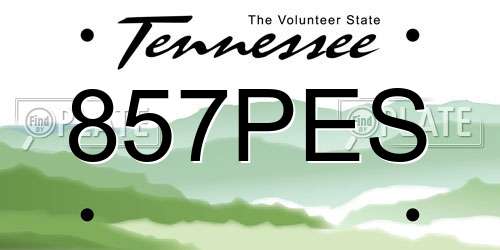 857PES Tennessee License Plate
