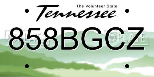 858BGCZ Tennessee License Plate