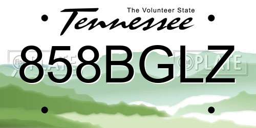 858BGLZ Tennessee License Plate