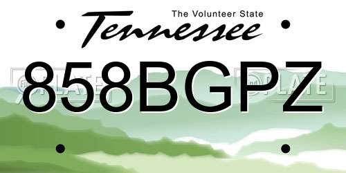 858BGPZ Tennessee License Plate