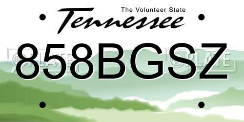 858BGSZ Tennessee License Plate