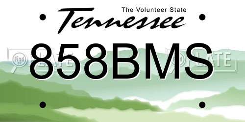 858BMS Tennessee License Plate