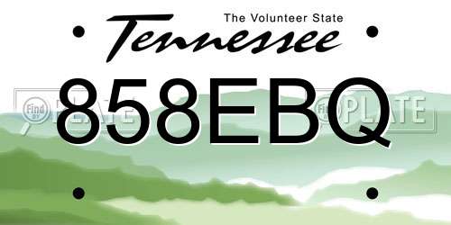 858EBQ Tennessee License Plate