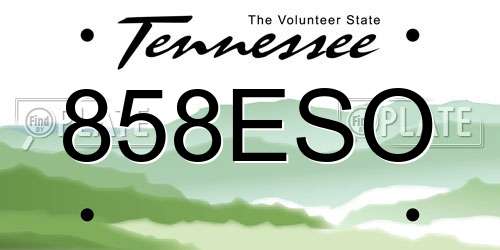858ESO Tennessee License Plate