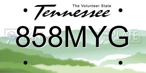858MYG Tennessee License Plate