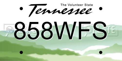 858WFS Tennessee License Plate
