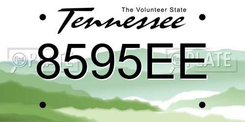 8595EE Tennessee License Plate