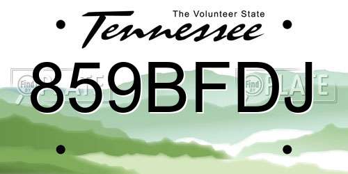 859BFDJ Tennessee License Plate