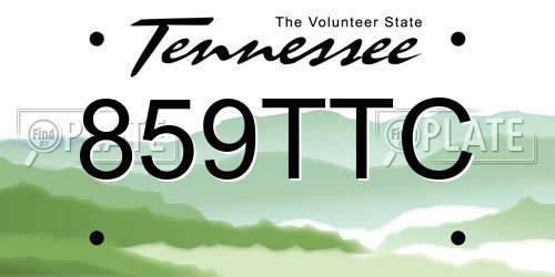 859TTC Tennessee License Plate