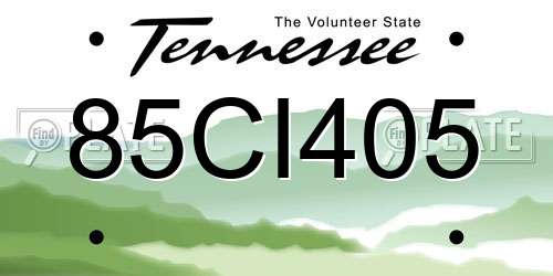 85CI405 Tennessee License Plate