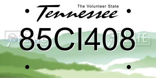 85CI408 Tennessee License Plate
