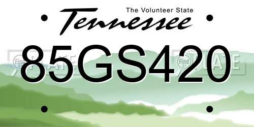 85GS420 Tennessee License Plate