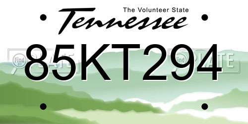 85KT294 Tennessee License Plate