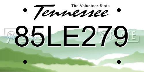 85LE279 Tennessee License Plate
