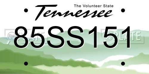 85SS151 Tennessee License Plate