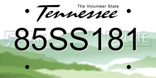 85SS181 Tennessee License Plate