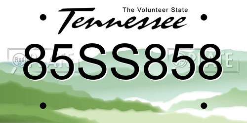 85SS858 Tennessee License Plate