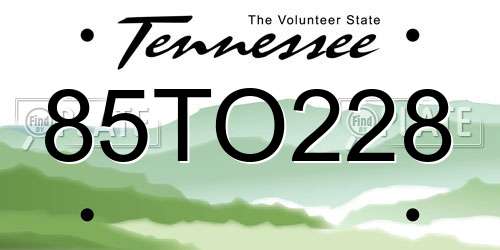 85TO228 Tennessee License Plate