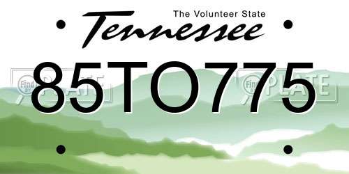 85TO775 Tennessee License Plate