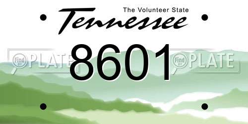 8601 Tennessee License Plate