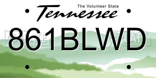 861BLWD Tennessee License Plate
