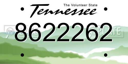 8622262 Tennessee License Plate