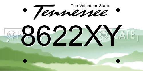 8622XY Tennessee License Plate