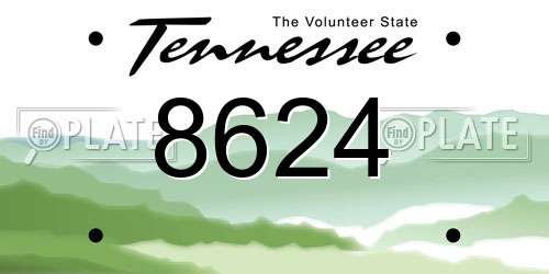 8624 Tennessee License Plate