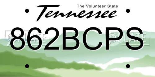 862BCPS Tennessee License Plate