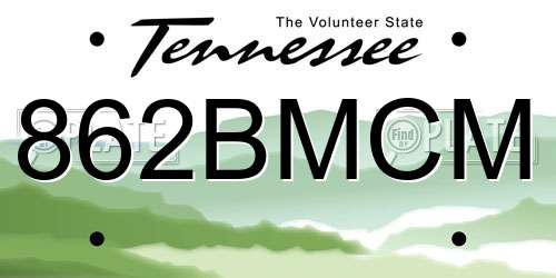 862BMCM Tennessee License Plate