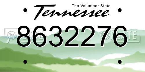 8632276 Tennessee License Plate