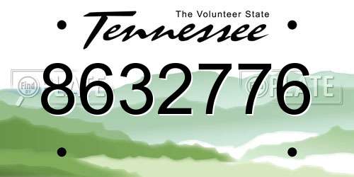 8632776 Tennessee License Plate