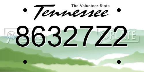 86327Z2 Tennessee License Plate