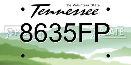 8635FP Tennessee License Plate