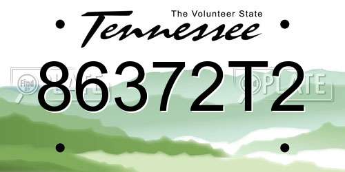 86372T2 Tennessee License Plate