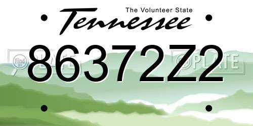 86372Z2 Tennessee License Plate