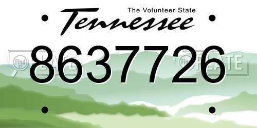 8637726 Tennessee License Plate