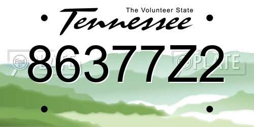 86377Z2 Tennessee License Plate