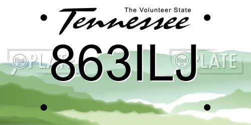 863ILJ Tennessee License Plate