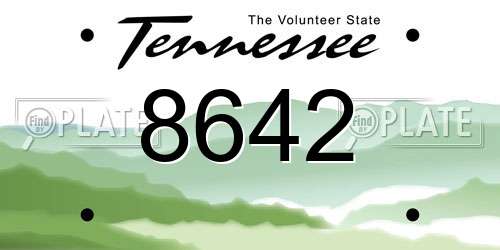 8642 Tennessee License Plate
