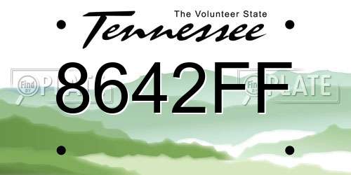 8642FF Tennessee License Plate