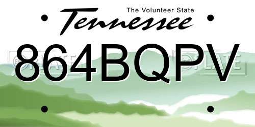 864BQPV Tennessee License Plate
