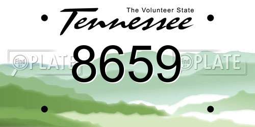 8659 Tennessee License Plate