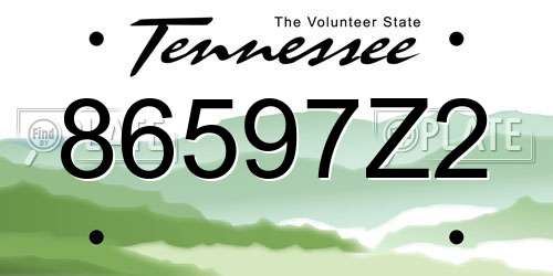 86597Z2 Tennessee License Plate