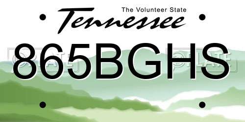 865BGHS Tennessee License Plate