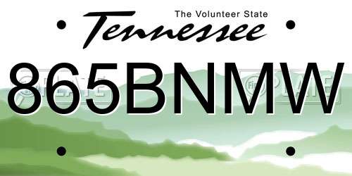865BNMW Tennessee License Plate