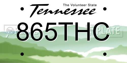 865THC Tennessee License Plate