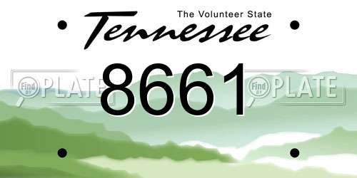 8661 Tennessee License Plate